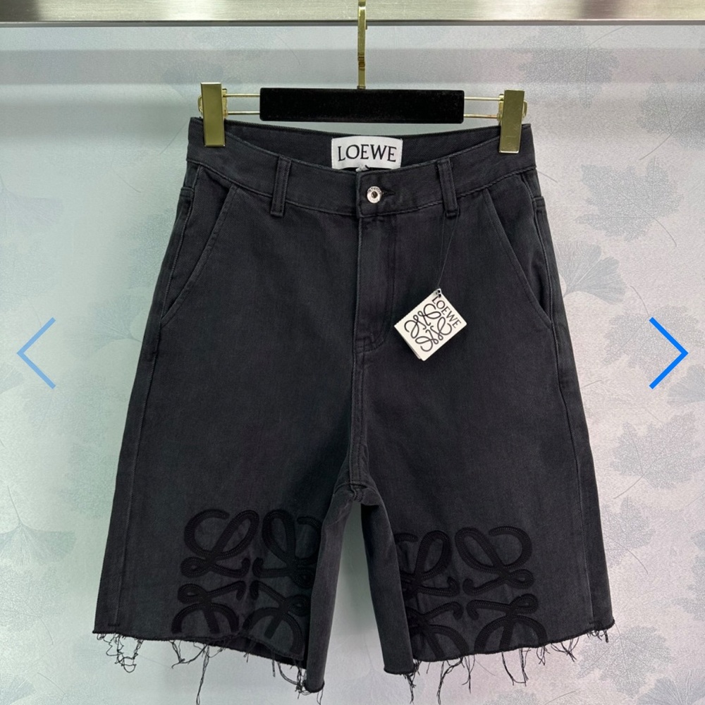 Loewe Women’s Black Denim Bermuda Shorts